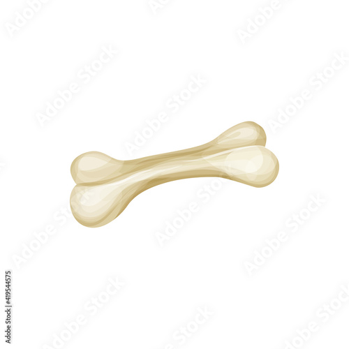 Tasty bone pets dog treat food, crunchy toy icon. Vector doggy treat, chewing playful toy, nutrition food for canine animals. Pets food, cookie treat for puppies, healthy eating with calcium