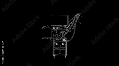 medical 3d illustration, ICU lung ventilator renders isolated © Dancing Man