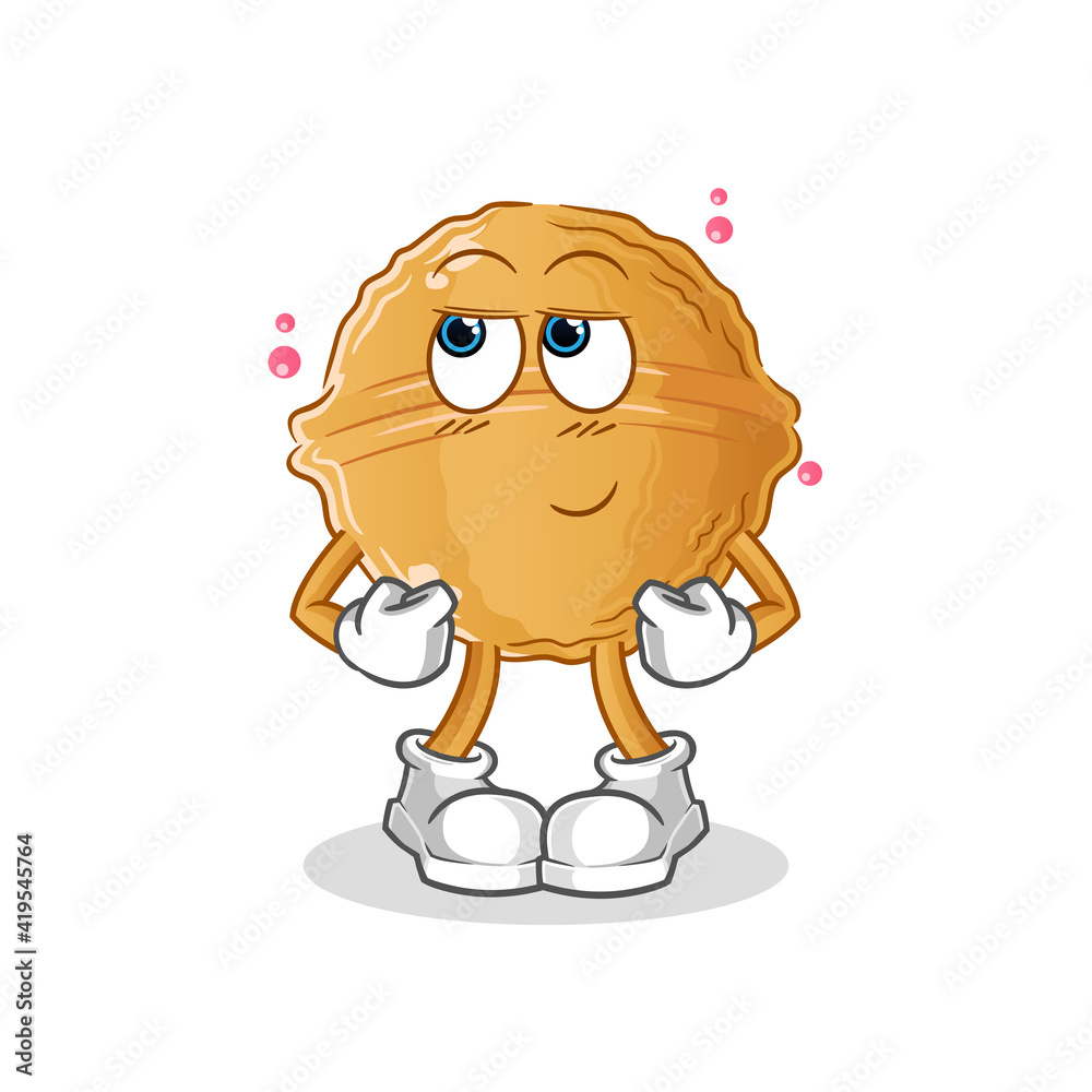 walnut shy vector. cartoon character walnut shy vector. cartoon character