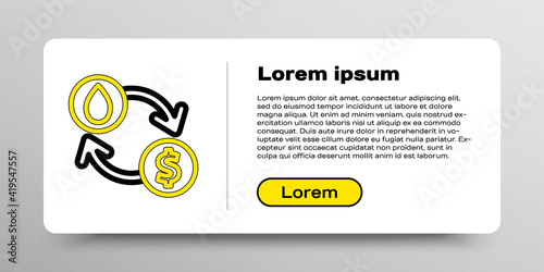 Line Oil exchange, water transfer, convert icon isolated on white background. Colorful outline concept. Vector.