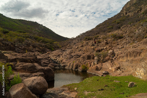 scenery river in the middle of Rocky Mountain in Guanajuato Mexico.