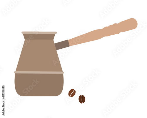Turk for coffee on a white background.