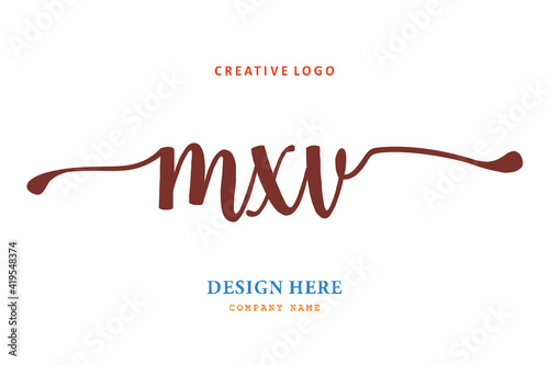 MXV lettering logo is simple, easy to understand and authoritative photo