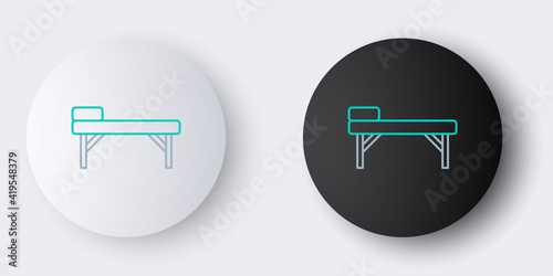 Line Massage table icon isolated on grey background. Colorful outline concept. Vector.
