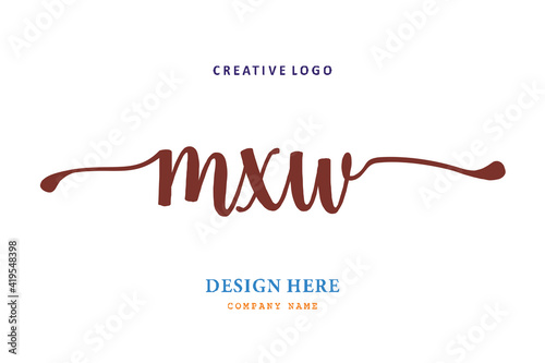 MXW lettering logo is simple, easy to understand and authoritative photo