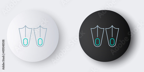 Line Rubber flippers for swimming icon isolated on grey background. Diving equipment. Extreme sport. Diving underwater equipment. Colorful outline concept. Vector.