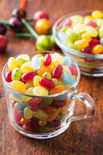 Sweet colorful jelly beans.