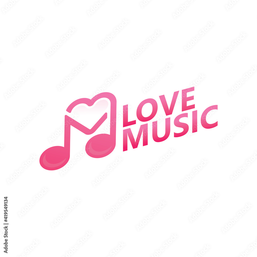 Love music logo template design