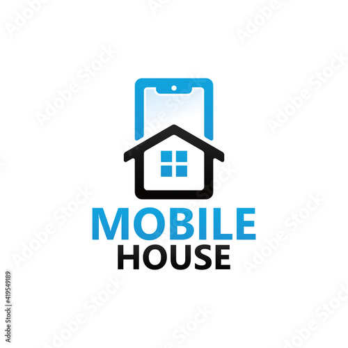 Mobile house logo template design