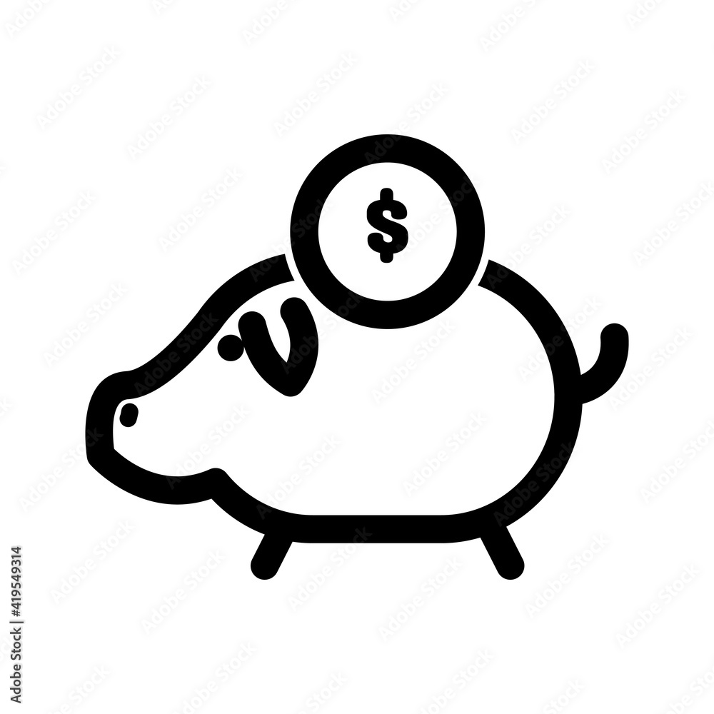 Obraz premium Simple Save Money Icon Vector Illustration Design. With Thin Style Icon.