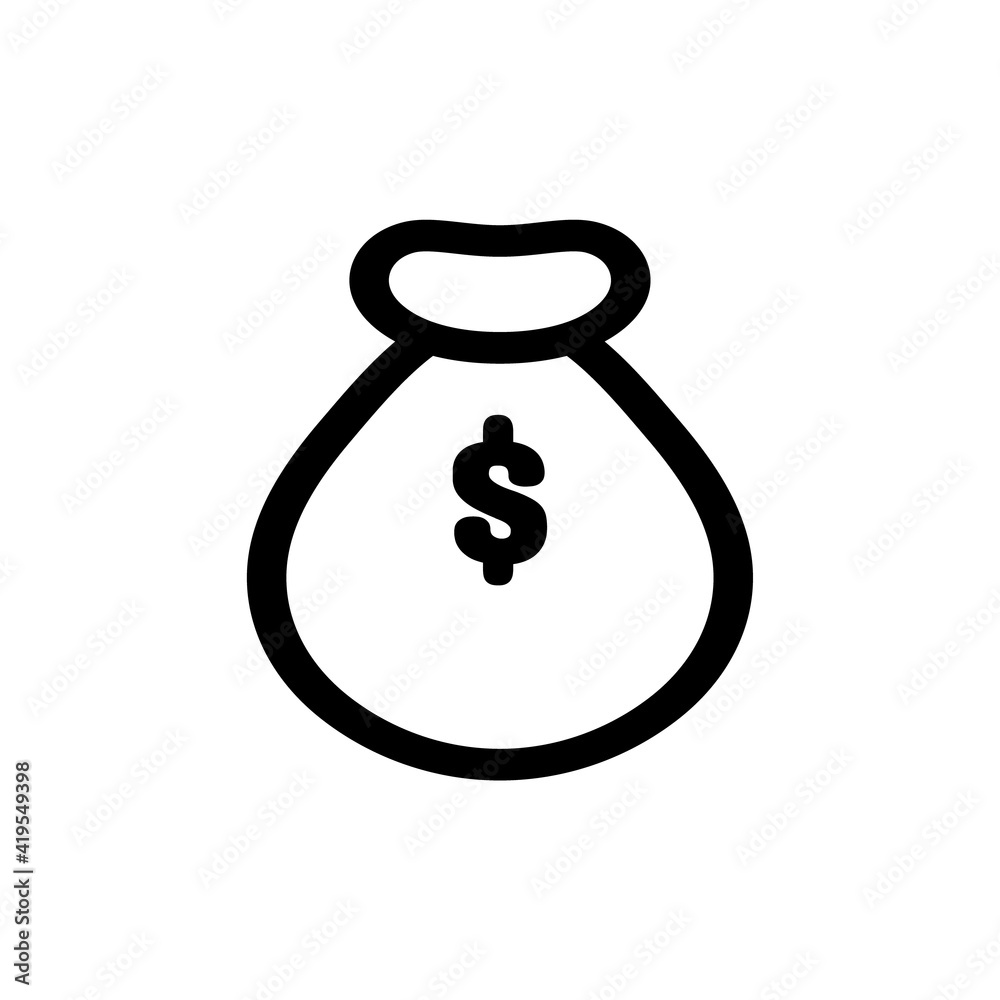 Simple Money Icon Vector Illustration Design. With Thin Style Icon. Simple Money Icon Vector Illustration Design. With Thin Style Icon.