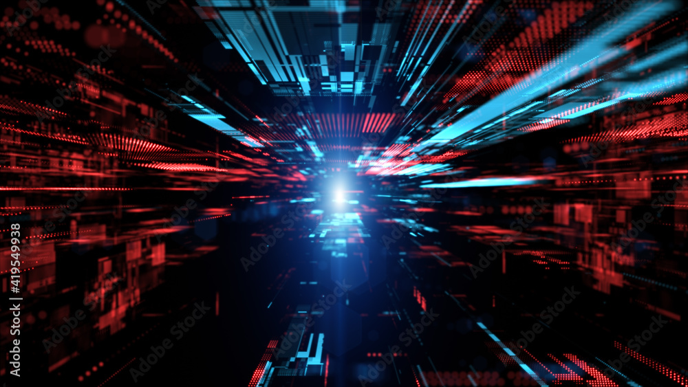 Digital cyberspace and digital data network connections concept. Transfer digital data hi-speed internet, Future technology digital abstract background concept. 3d rendering Digital cyberspace and digital data network connections concept. Transfer digital data hi-speed internet, Future technology digital abstract background concept. 3d rendering