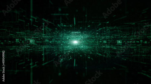 Digital cyberspace and digital data network connections concept. Transfer digital data hi-speed internet, Future technology digital abstract background concept. 3d rendering © KanawatTH