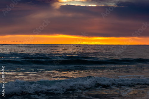 View of a sunset over a sea.