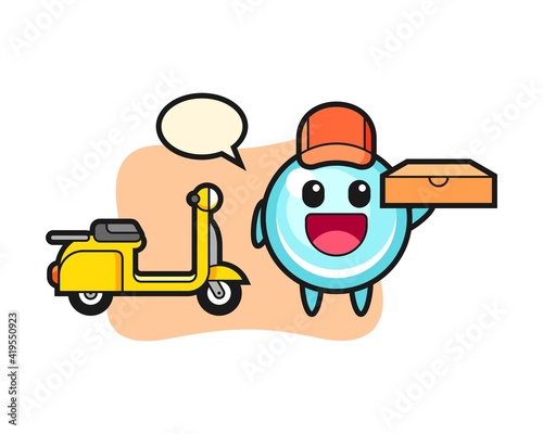 Character illustration of bubble as a pizza deliveryman