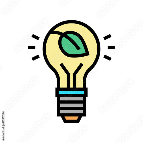 lightbulb energy saving color icon vector. lightbulb energy saving sign. isolated symbol illustration