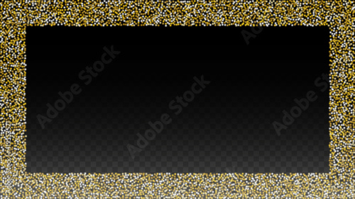 Gold Glitter Vector Texture on a Black. Golden Glow Pattern. Golden Christmas and New Year Snow. Golden Explosion of Confetti. Star Dust. Abstract Flicker Background with a Party Lights Design.