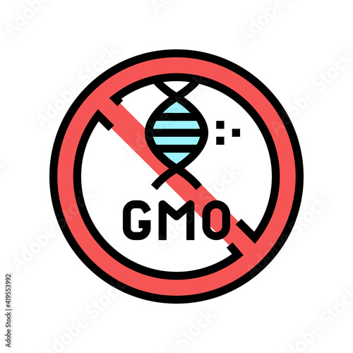gmo genetic product free color icon vector. gmo genetic product free sign. isolated symbol illustration