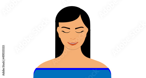 Beautiful teenage girl, woman with different facial expression.