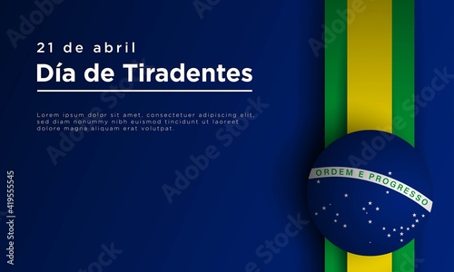 Tiradentes Day Background Design. Vector Illustration. photo