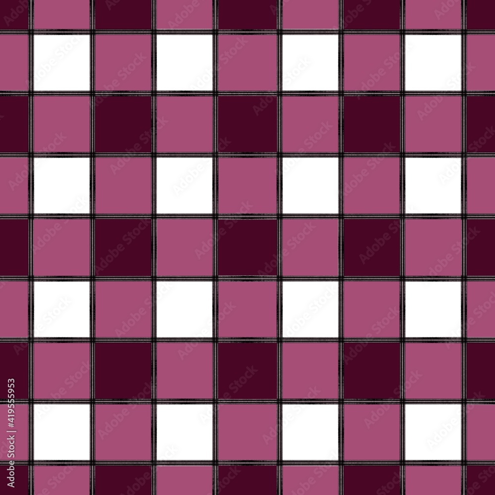 Hand drawn illustrations square of red magenta color background. Design for seamless pattern. Texture for fabric, wrapping, textile, wallpaper, posters, print and web design.