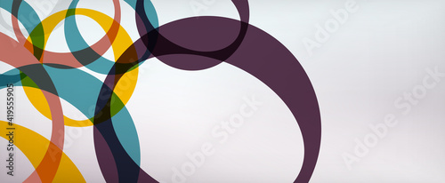 Ring geometric shapes, o letter repetition wallpaper. Abstract background for business or technology presentations, internet posters or web brochure covers