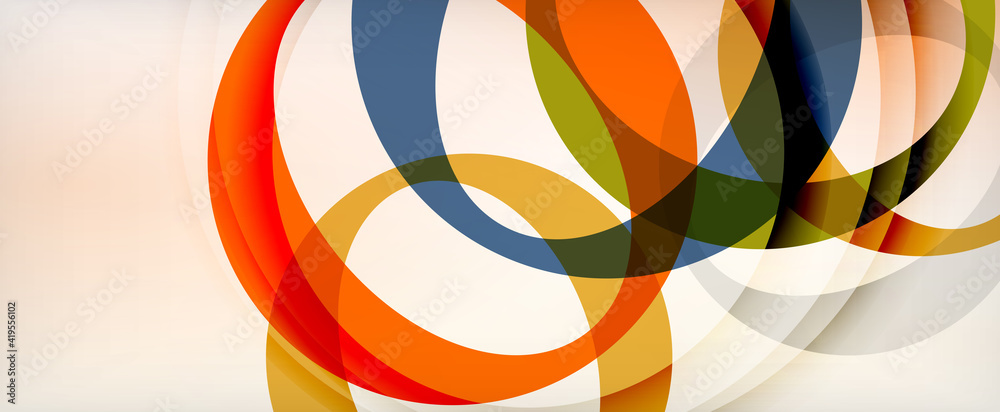 Ring geometric shapes, o letter repetition wallpaper. Abstract background for business or technology presentations, internet posters or web brochure covers