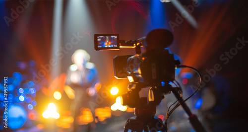 stream at a concert in a hall without spectators