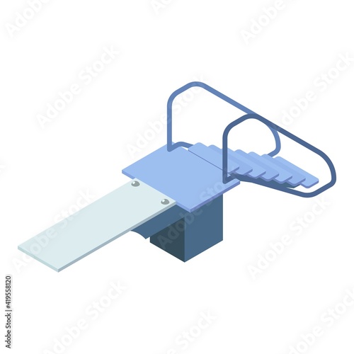 Stairs diving board icon. Isometric of stairs diving board vector icon for web design isolated on white background