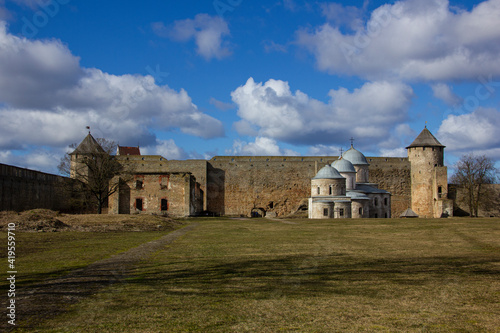 Church of the Assumption of the Blessed Virgin Mary in Ivangorod. Ivangorod Fortress Museum - the first Russian fortress in Russia.