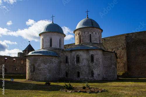 Church of the Assumption of the Blessed Virgin Mary in Ivangorod. Ivangorod Fortress Museum - the first Russian fortress in Russia.