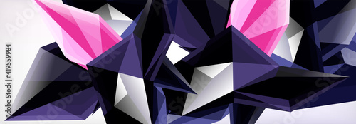 Vector 3d triangles and pyramids abstract background for business or technology presentations, internet posters or web brochure covers