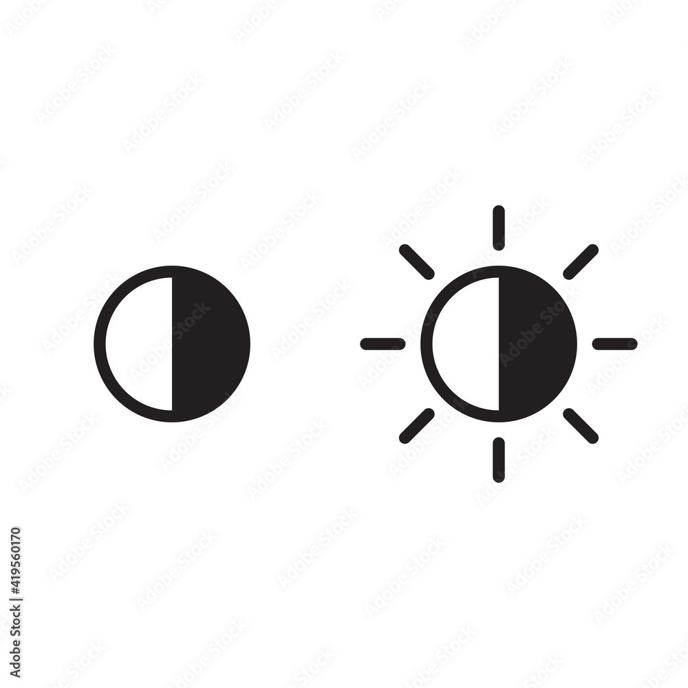 Brightness and contrast vector icon Stock Vector | Adobe Stock