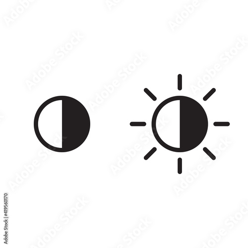 Brightness and contrast vector icon