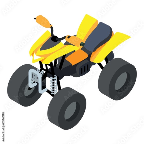 Racing quad bike icon. Isometric of racing quad bike vector icon for web design isolated on white background