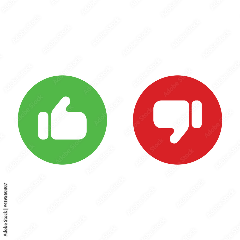 Like and dislike symbol Like and dislike symbol