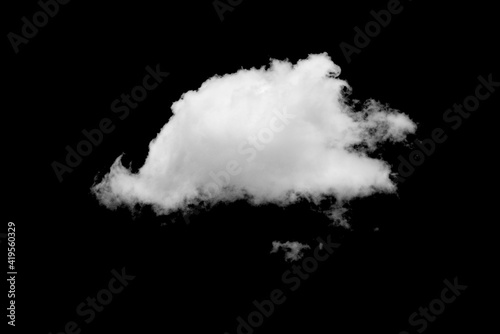White clouds isolated on black background.