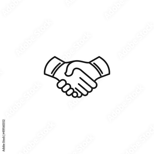 Business agreement handshake icon vector illustration, friendly handshake icon for apps and websites