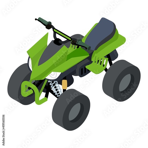 Dirt quad bike icon. Isometric of dirt quad bike vector icon for web design isolated on white background