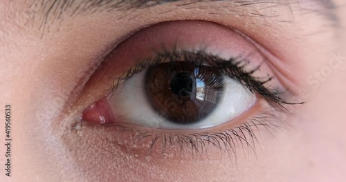 Close up of blinking eye of a woman