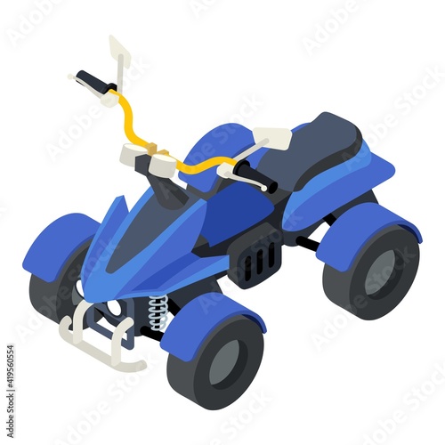 Sport quad bike icon. Isometric of sport quad bike vector icon for web design isolated on white background