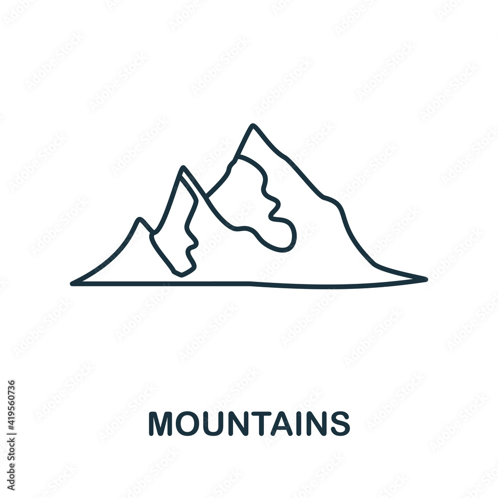 Mountains icon. Simple illustration from vacation collection. Creative Mountains icon for web design, templates, infographics and more