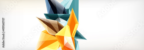 Vector 3d triangles and pyramids abstract background for business or technology presentations, internet posters or web brochure covers