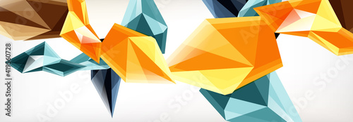 Vector 3d triangles and pyramids abstract background for business or technology presentations, internet posters or web brochure covers