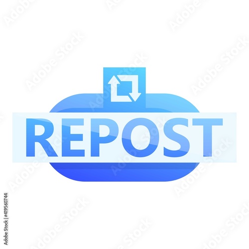 Repost millennial icon. Cartoon of repost millennial vector icon for web design isolated on white background