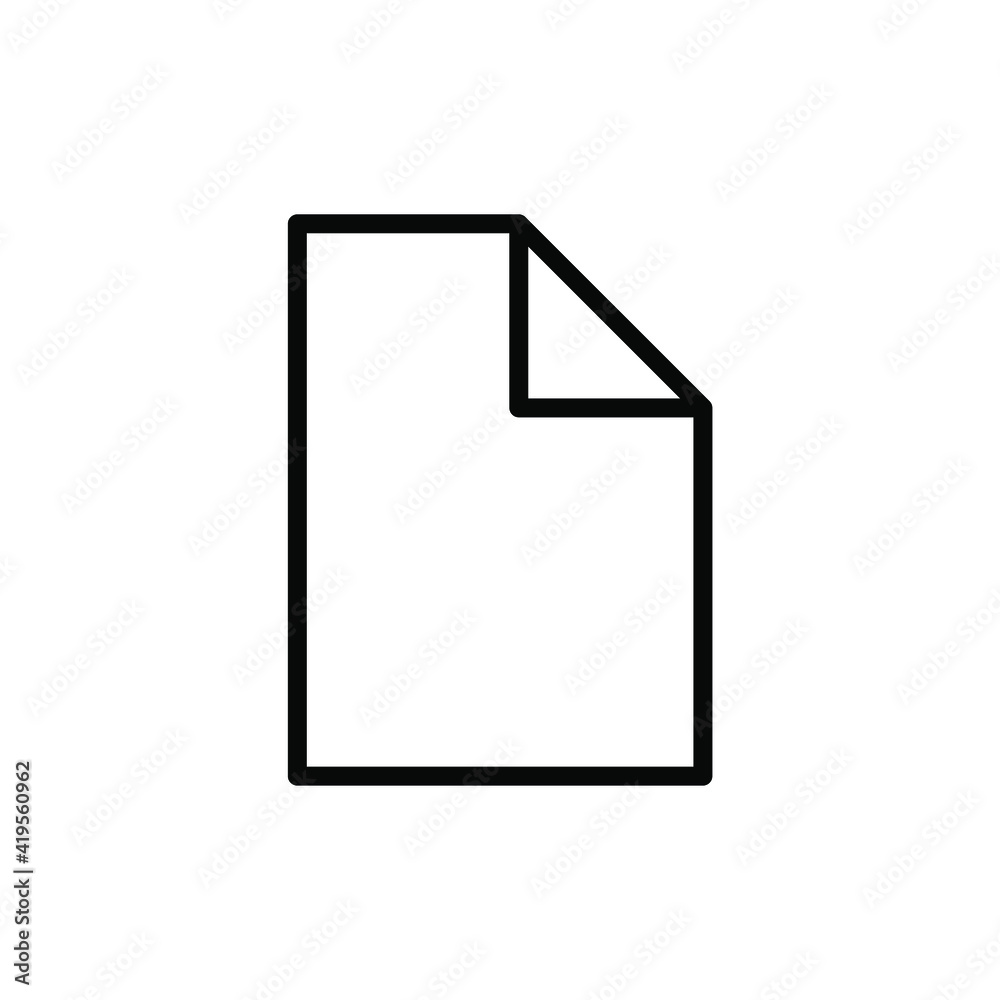 File vector icon. Folded paper document symbol. Page sign. Web and application interface button. Isolated on white background. File vector icon. Folded paper document symbol. Page sign. Web and application interface button. Isolated on white background.