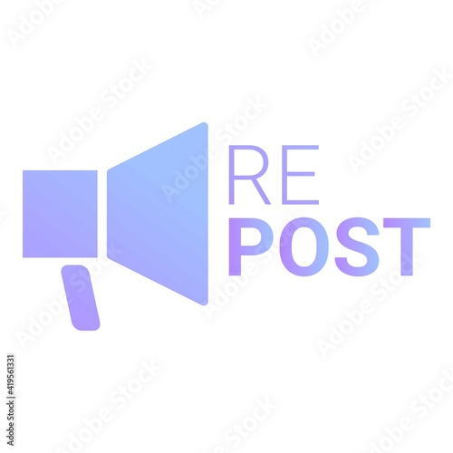 Repost megaphone icon. Cartoon of repost megaphone vector icon for web design isolated on white background