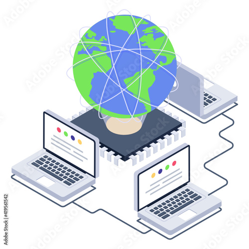 
A system data storage isometric icon vector 

