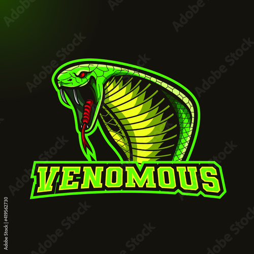 Venom Cobra Head mascot logo for esport and sport