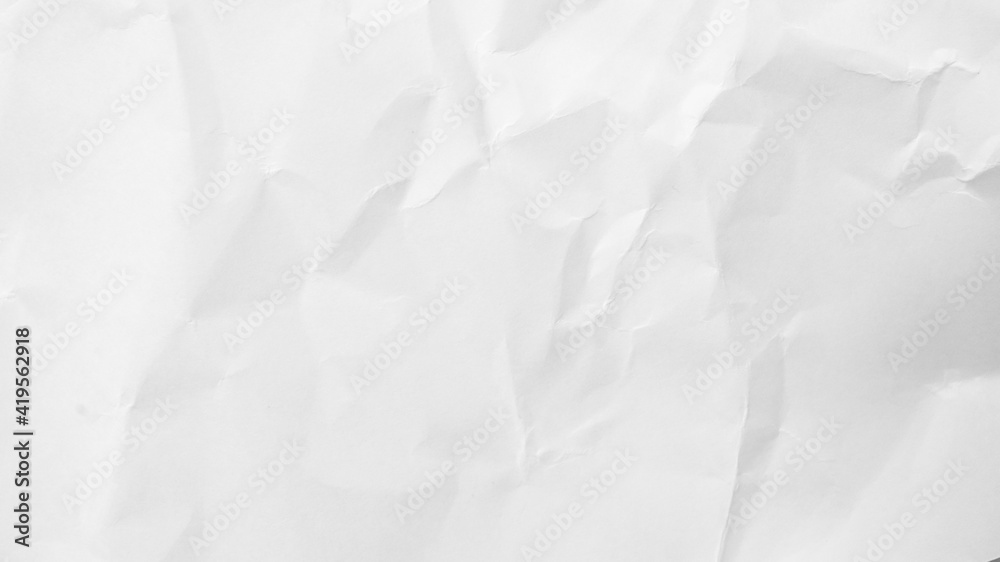 White Paper Texture background. Crumpled white paper abstract shape background with space paper recycle for text